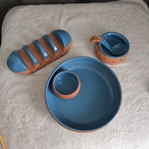 Himark Portugal Blue and Orange Ceramic Dish Set